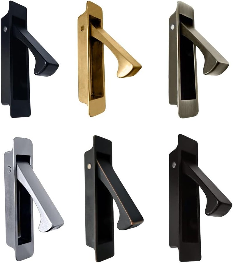 QCAA Forged Solid Brass Edge Pull, Sliding Pocket Door Pull Handle, Polish Brass, 2 Pack, Made in Taiwan - Image 2